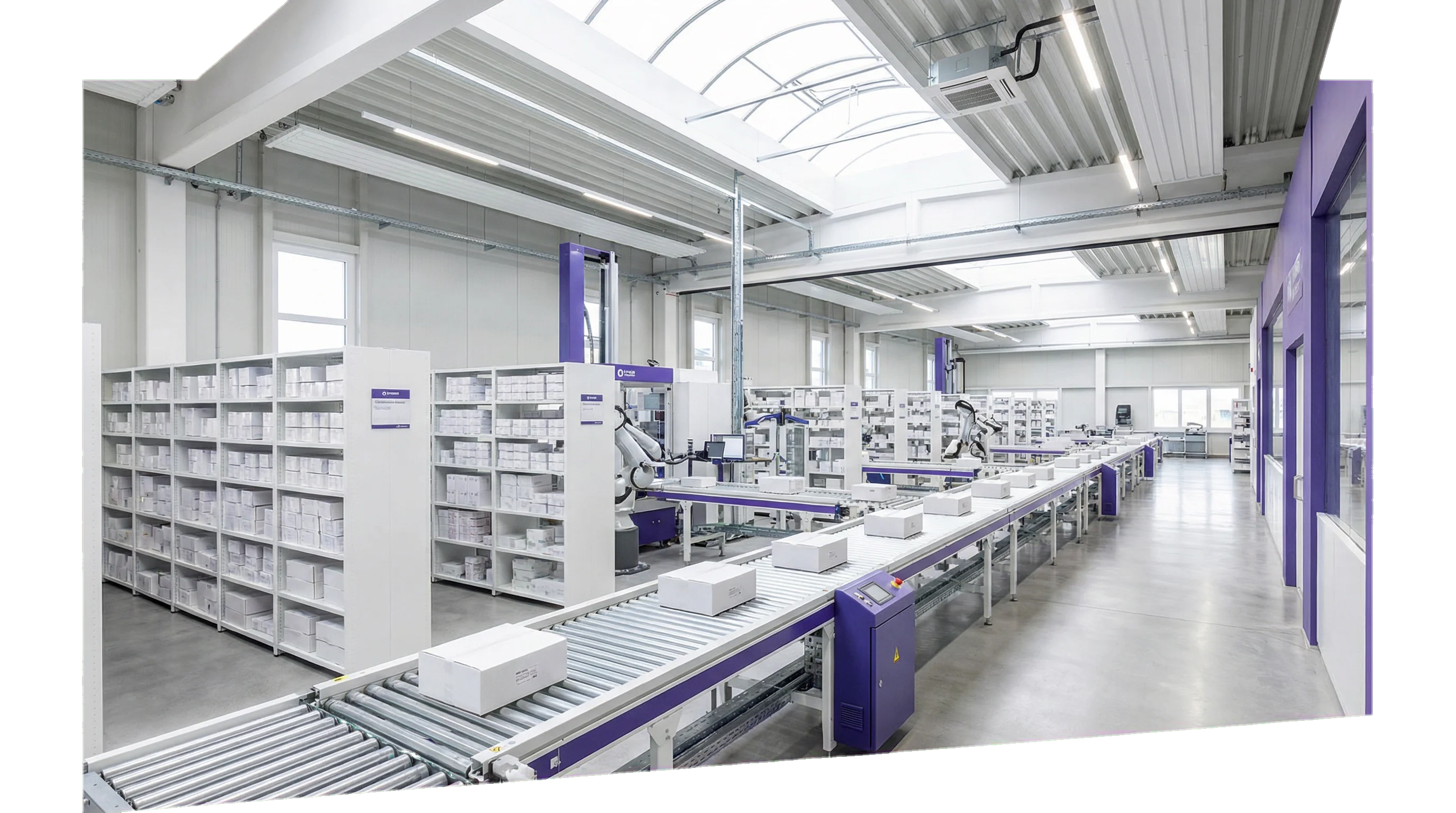 Modernes Pflegebox Lager mit automatisierter Logistik und Fulfillment